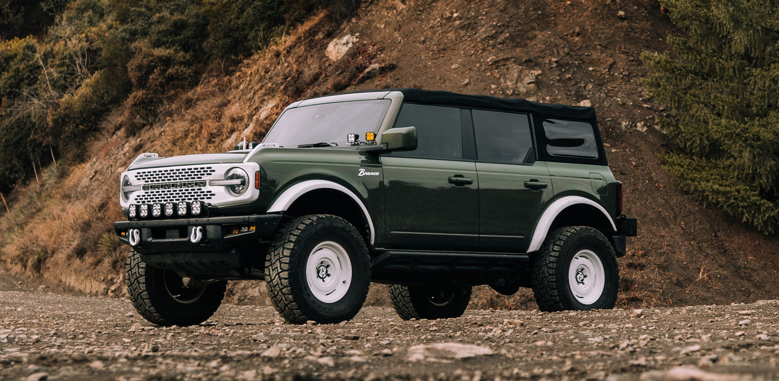 Retro Styled 2022 Ford Bronco on Classic White Analog HD